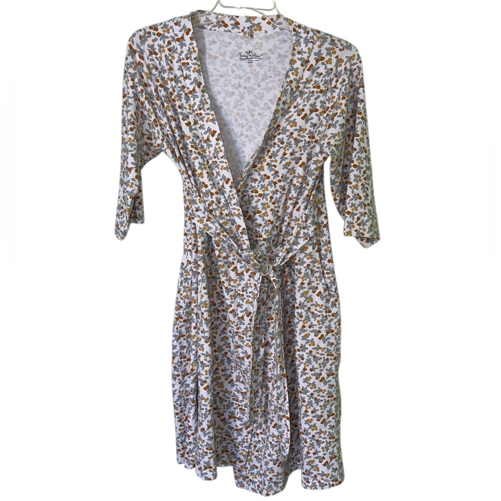 Baby Be Mine floral pregnancy /nursing layette robe. Size S/M GUC - Picture 5 of 7